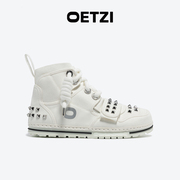 oetzi冰人奥兹铆钉小白鞋，2023春季高帮鞋，帆布丑萌鞋男女同款