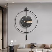 2022客厅艺术钟表装饰简约现代餐厅轻奢时钟挂墙金属极简挂钟