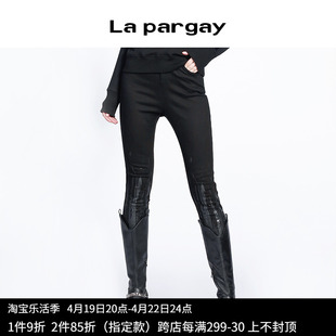 纳帕佳2024春季休闲裤设计感女士黑白色高腰直筒百搭显瘦裤子