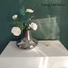 现代简约电镀银色，花器轻奢玻璃花瓶，餐桌茶几插花样板间客厅摆件