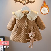 童装冬装女童棉衣外套2021宝宝，洋气保暖上衣婴儿加绒加厚棉服