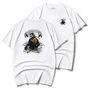 夏季潮牌短袖t恤男韩版街头熊猫，印花纯棉圆领休闲大码半袖衫