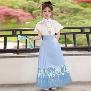 女童古装套装马面裙薄款夏季儿童，童装改良明制汉服，古风唐装中国风