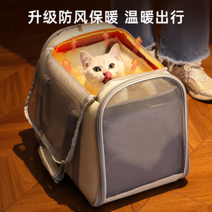 猫包外出便携背包单肩手提包，冬季外出保暖加绒猫，书包猫笼子宠物包