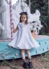 2021夏季名媛风超大花朵，纯白色背心连衣裙，无袖公主裙a字裙