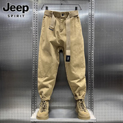 jeep吉普潮牌工装裤男士，2024夏季新薄款机能，运动痞帅休闲长裤子男