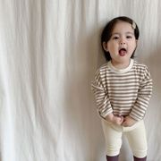 儿童套装春季韩版童装婴儿条纹T恤打底裤两件套春款衣服春装