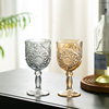 刻花法式玻璃葡萄酒杯，红酒杯高脚杯，家用酒具玻璃杯欧式轻奢