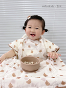 春秋季无袖ins韩系宝宝一体式餐椅罩衣儿童吃饭防脏神器防水辅食