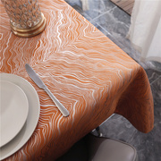 熔岩纹高级感桌布黄色餐布艺长方形家用简约现代北欧轻奢台布