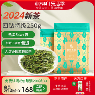 芳羽白茶2024新茶安吉白茶四钻特级茶叶250g散装绿茶叶高山春茶
