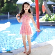 女童泳衣连体裙式681012女款儿童，永装网红洋气夏季海边游泳衣