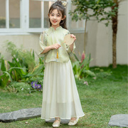 女童2024夏季连衣裙，大童国风夏装，超仙新中式汉服女孩套装裙子