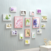 17框心形照片墙客厅创意浪漫组合相框墙结婚房卧室挂墙相片墙