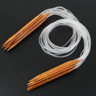 80cm炭化竹针毛衣针环形针织围巾手工针编织工具棒针毛线针循环针