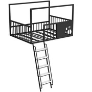 速发儿童高架床小户型上床下空复式二楼床简约现代单上层(单上层)铁艺