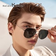 海伦凯勒男士太阳眼镜2023开车驾驶镜双梁偏光近视墨镜H2155