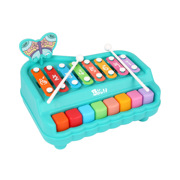 宝丽6个月早教打击乐器玩具音乐琴手敲鼓-八音蝴蝶巧琴-大号手敲