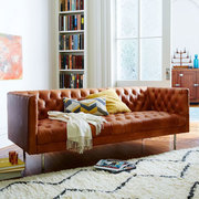 新古典后现代小户型客厅皮艺双人欧式北欧三人位沙发公寓样板房