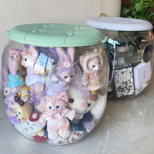 收纳凳子储物凳可坐宝宝玩偶公仔毛绒娃娃桶儿童玩具收纳箱透明