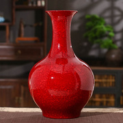 景德镇摆件中国红赏瓶陶瓷器，插花装饰品颜色釉花瓶新中式客厅