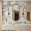 镜子卫生间镜欧式壁挂圆形浴室镜，洗漱台梳妆镜，创意法式智能梳妆镜