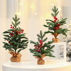 小型pe桌面圣诞装饰品红果圣诞树