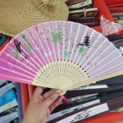 一笑扇女扇学生扇子女孩用儿童跳舞扇樱花扇舞蹈旗袍布面折扇女