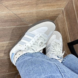 三叶草adidassambarose女鞋黑白，复古厚底松糕板鞋，aq1134ef4965