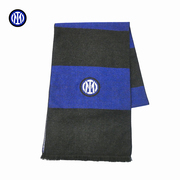 国际米兰足球俱乐部蓝黑定制款仿羊绒围巾国米队徽设计围脖男女款