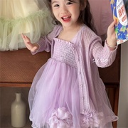 susie女童紫色纱裙吊带裙无袖，连衣裙蛋糕裙，背心裙生日礼服裙夏款
