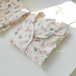 奶萌花园小兔女纯棉，春秋卡通甜美双层棉纱，长袖套装家居服夏季睡衣