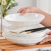 唐山骨瓷盘子白瓷盘(白瓷盘)陶瓷菜盘家用餐具，2022白色餐盘碟子深盘子