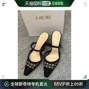 香港直发dior迪奥女士高跟鞋，黑色气质平底时尚潮流百搭软底粗跟