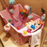 可折叠婴儿浴盆大号新生儿童洗澡桶宝宝浴桶泡澡桶小孩洗澡盆可坐
