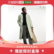 香港直邮潮奢asos男士，look设计宽松羊毛绿色，大衣(sage)