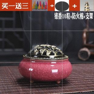 焚香炉卢家用(卢家用)高雅室内蔓檀香盒禅意，香座锥简约祭祀美容窑变线阻燃