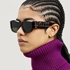 欧美时尚墨镜女潮嘻哈个性字母，金属宽镜腿，2023太阳镜男款眼镜