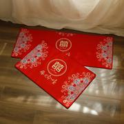 婚庆用品结婚地垫，中式进门地毯，大红喜字印花门垫婚房装饰脚垫