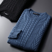 精美编织羊毛衫冬季加厚保暖修身显瘦弹力舒适套头圆领针织衫毛衣