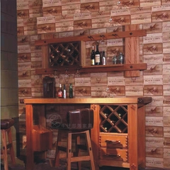 部客 吧台桌家隔酒柜餐落厅用断J柜红胡桃奥古曼实木靠墙