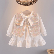 婴儿秋装套装，1-3岁2韩版女宝宝纯棉春秋洋气，女童二件套连衣裙
