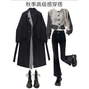 韩剧女装小个子冬季套装，女装冬款高级感茶系穿搭一整套冬装三件套