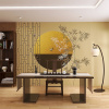 新中式禅意原木色墙布仿木格栅装修古风墙纸客厅茶室背景墙3d壁纸