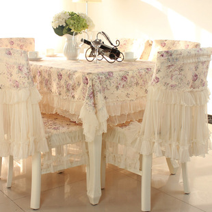 欧式餐桌布椅套椅垫套装，茶几桌布长方形，蕾丝餐桌椅子套罩通用家用