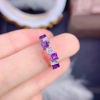 天然紫水晶戒指晶体干净 主石方3*3mm开口戒指