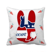 美国美利坚合众国驴子党徽民主党人兔子抱枕靠枕沙发靠垫含芯礼物