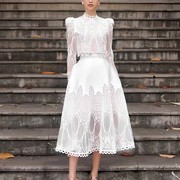 越南小众品牌amy白色，蕾丝上衣半身裙套装名媛，气质度假两件套