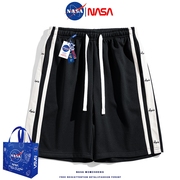 NASA联名运动短裤男夏季宽松潮牌原宿风五分裤子青少年帅气情侣装