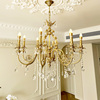 全美一丁 中古经典黄铜水晶蜡烛灯法式复古客厅卧室餐厅别墅吊灯